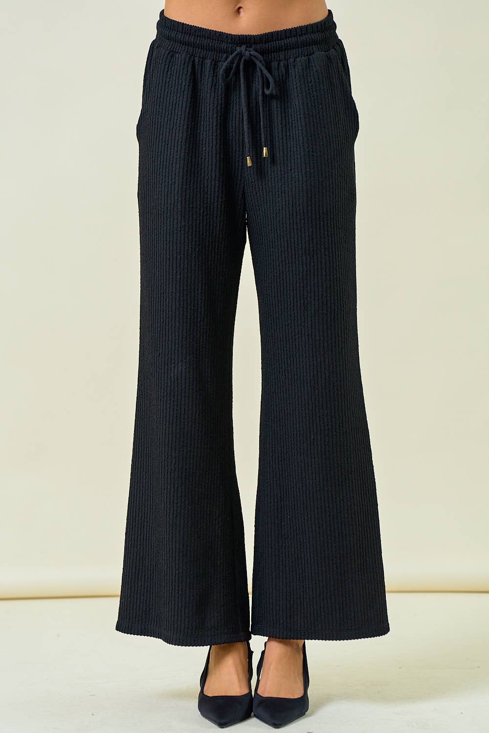 The Everly Textured Knit Wide Leg Pant