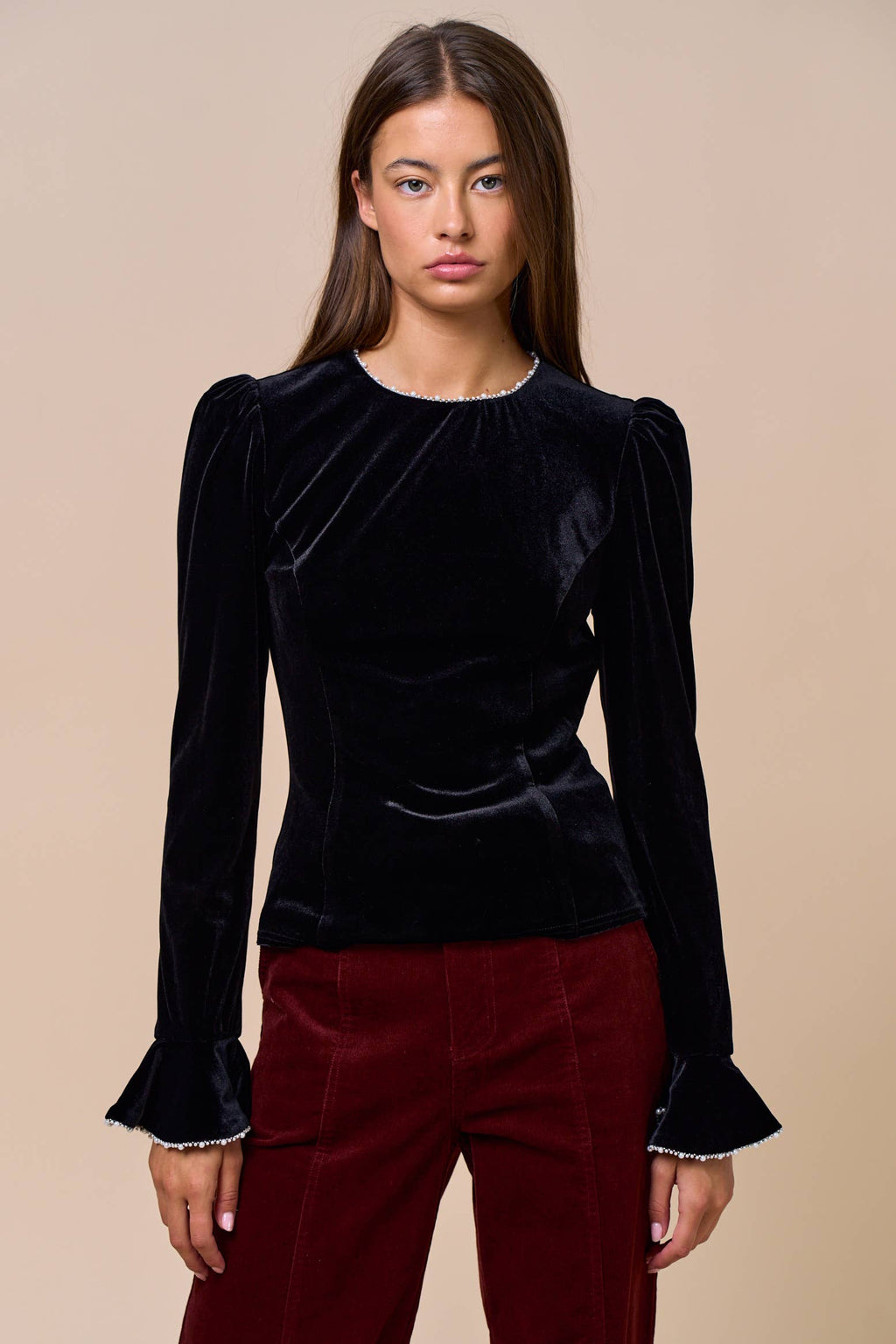 Pearl Luxe Velvet Top