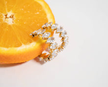 Load image into Gallery viewer, 18K Gold PVD Stainless Steel Marquis CZ Stone Hoop Earrings
