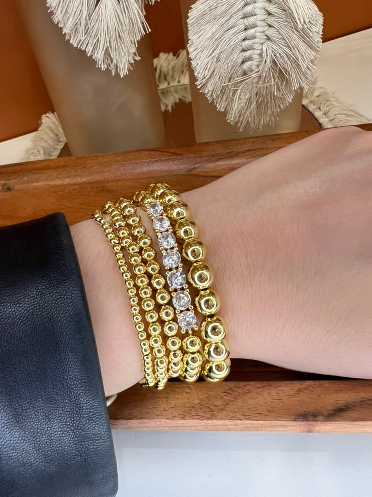 Beaded Stackable CZ Bracelet