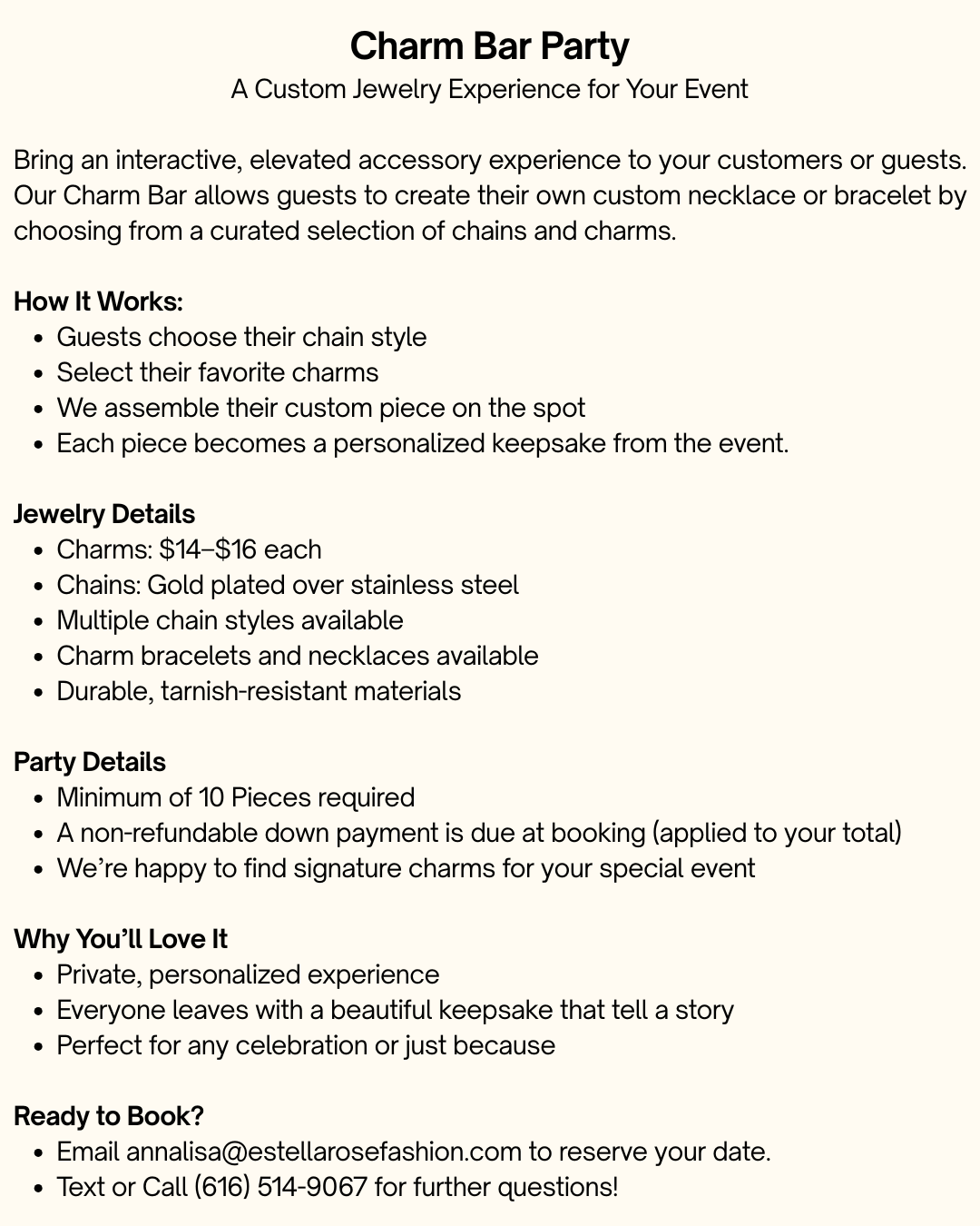 Book A Charm Bar Party