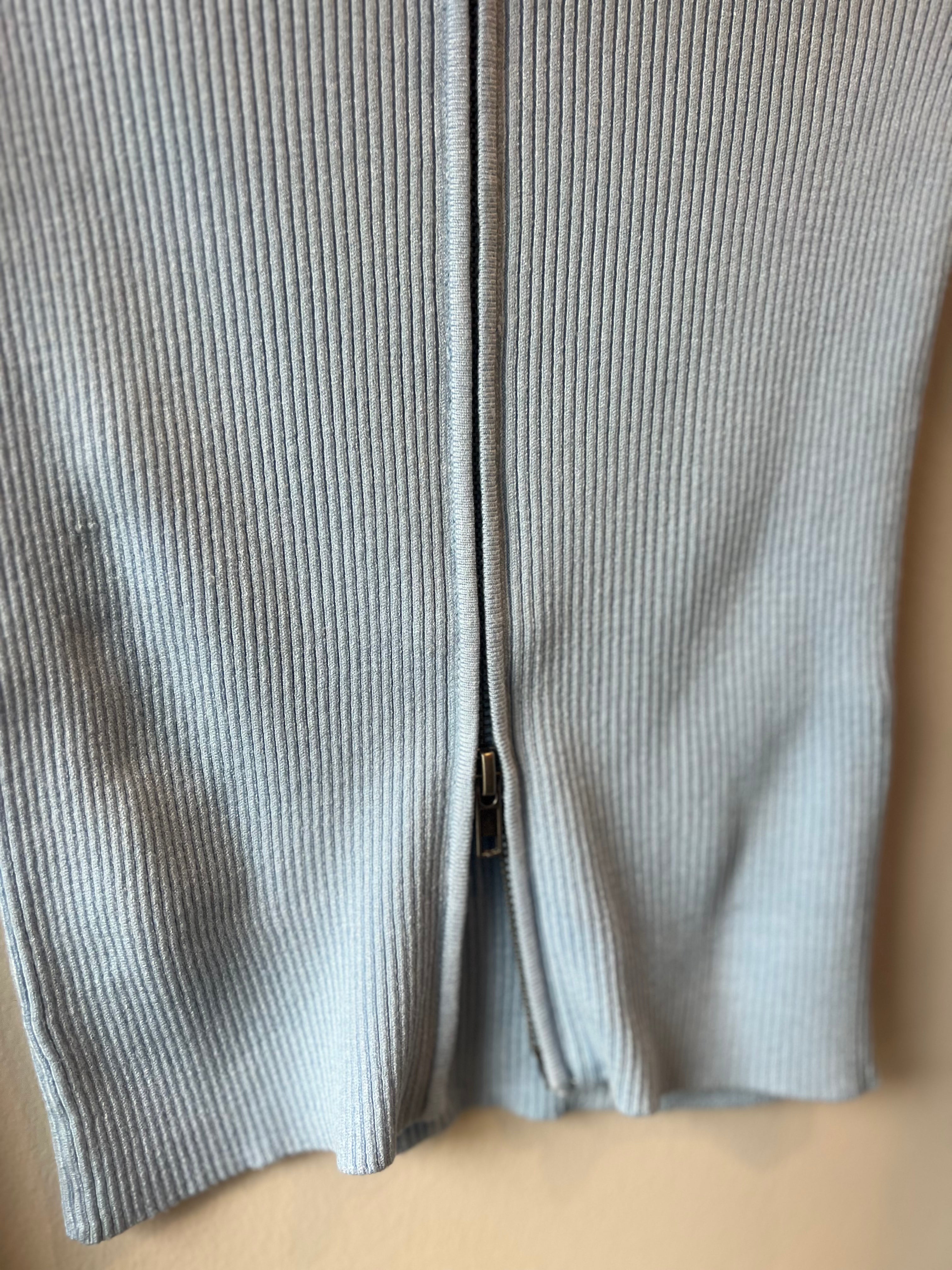 Sky Blue Double Zipper Zip-Up