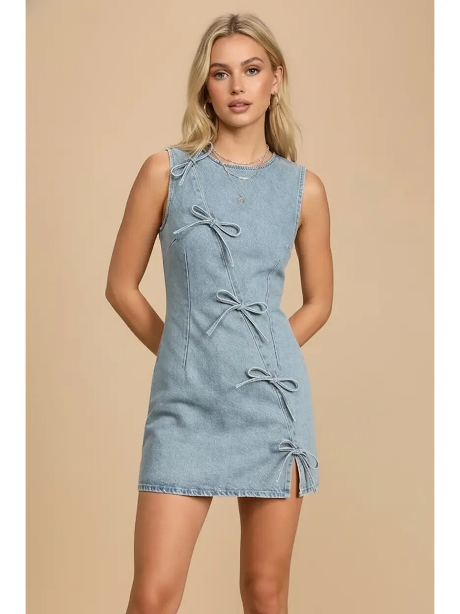 The Rebel Ribbon Denim Mini