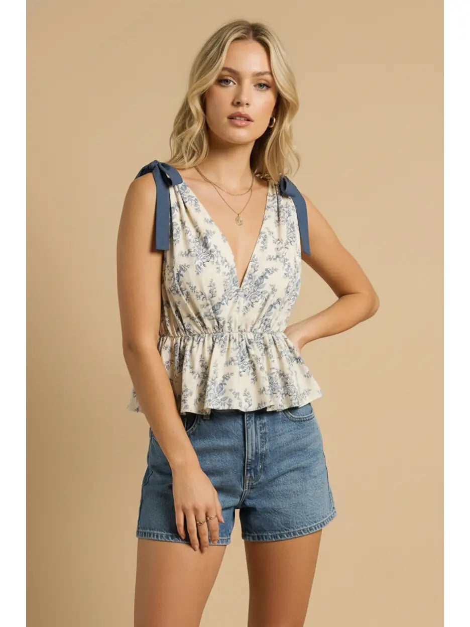 The Bluebell Breeze Peplum Top