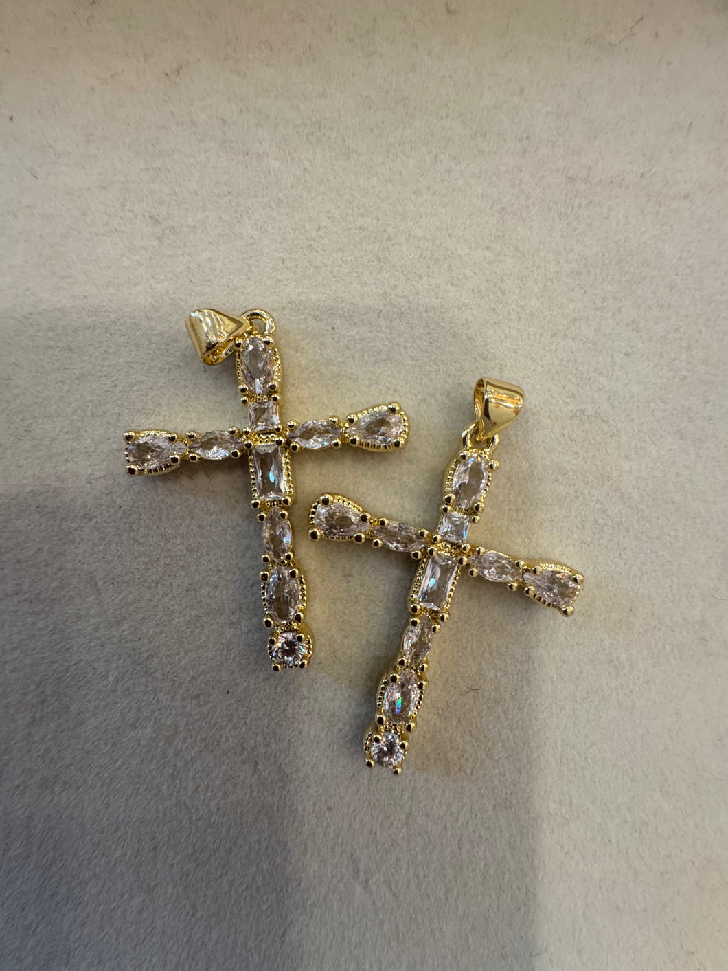 Charm Bar: Large, CZ Cross