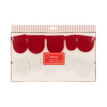 Load image into Gallery viewer, Red and Cream Scalloped Felt Banner Set
