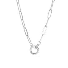 Load image into Gallery viewer, 18K Gold PVD Paperclip Rhinestone Charm Holder Necklace: Gold

