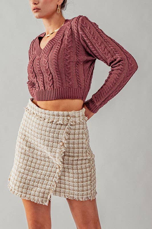 Tweed Wrap Skirt