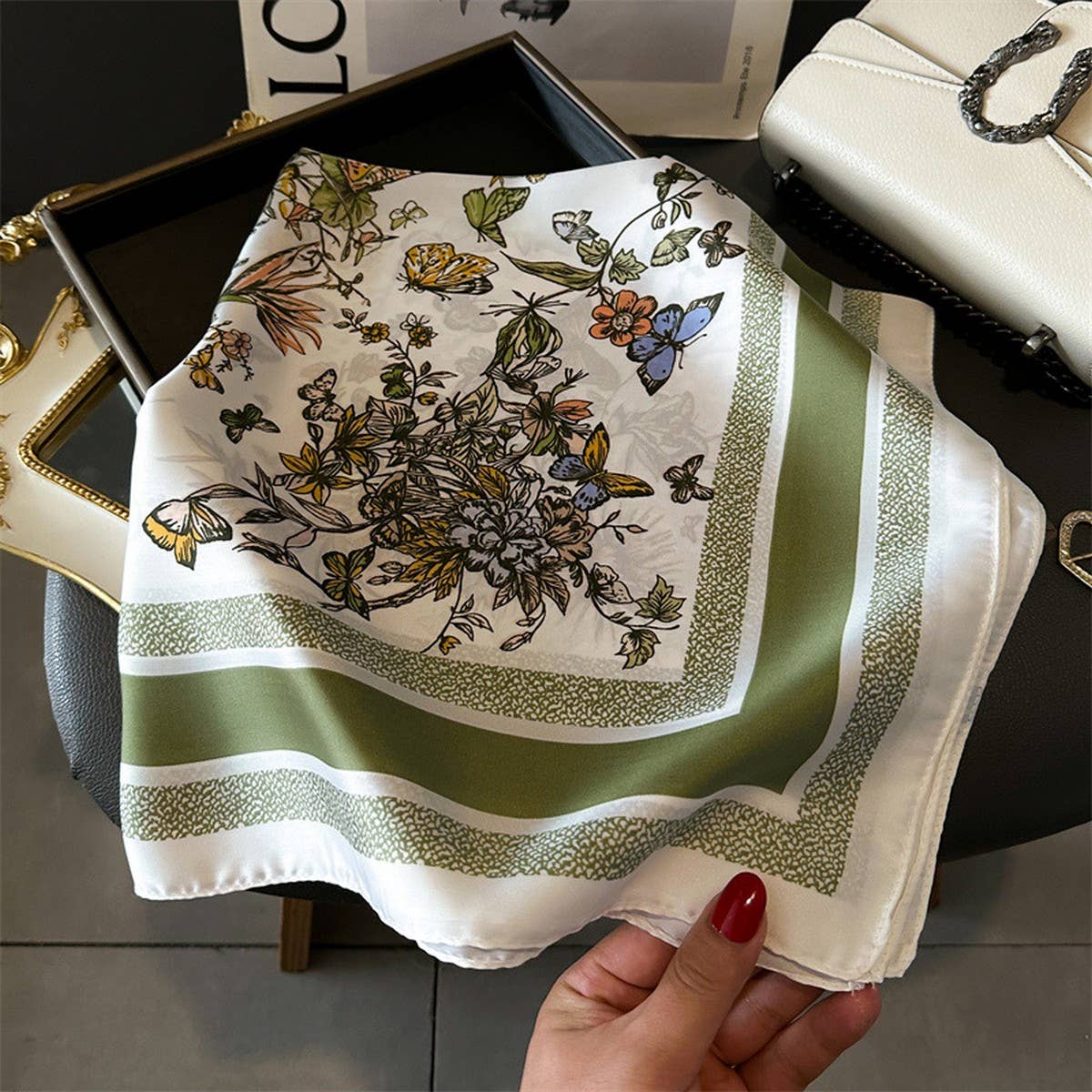 Silky Butterfly Print Scarf