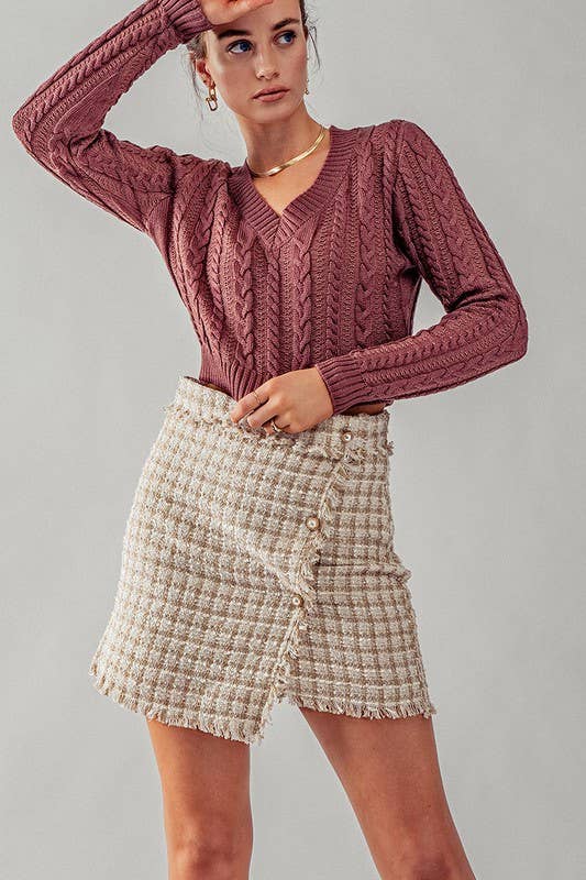 Tweed Wrap Skirt