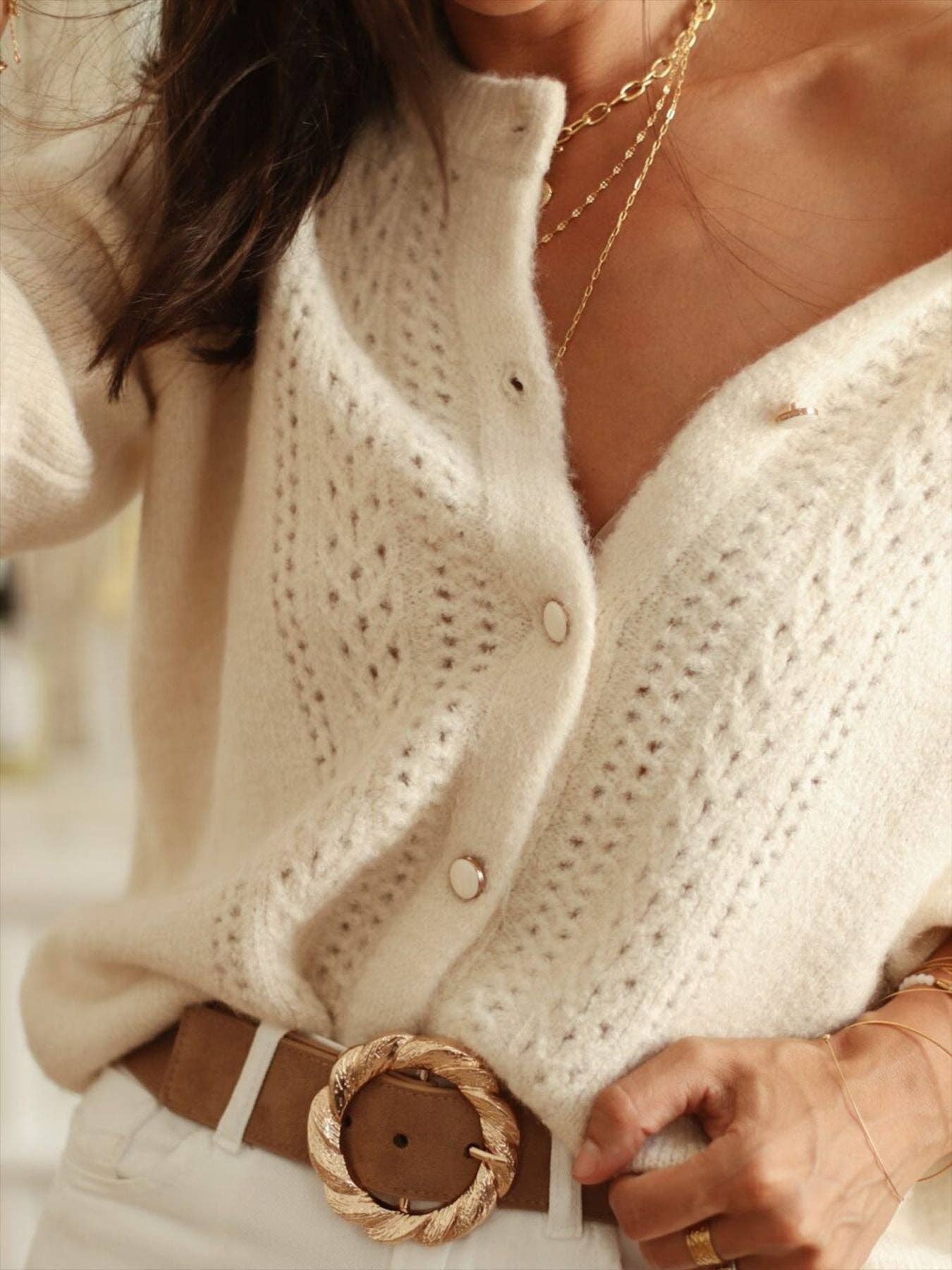 Snowfall Openwork Cardigan