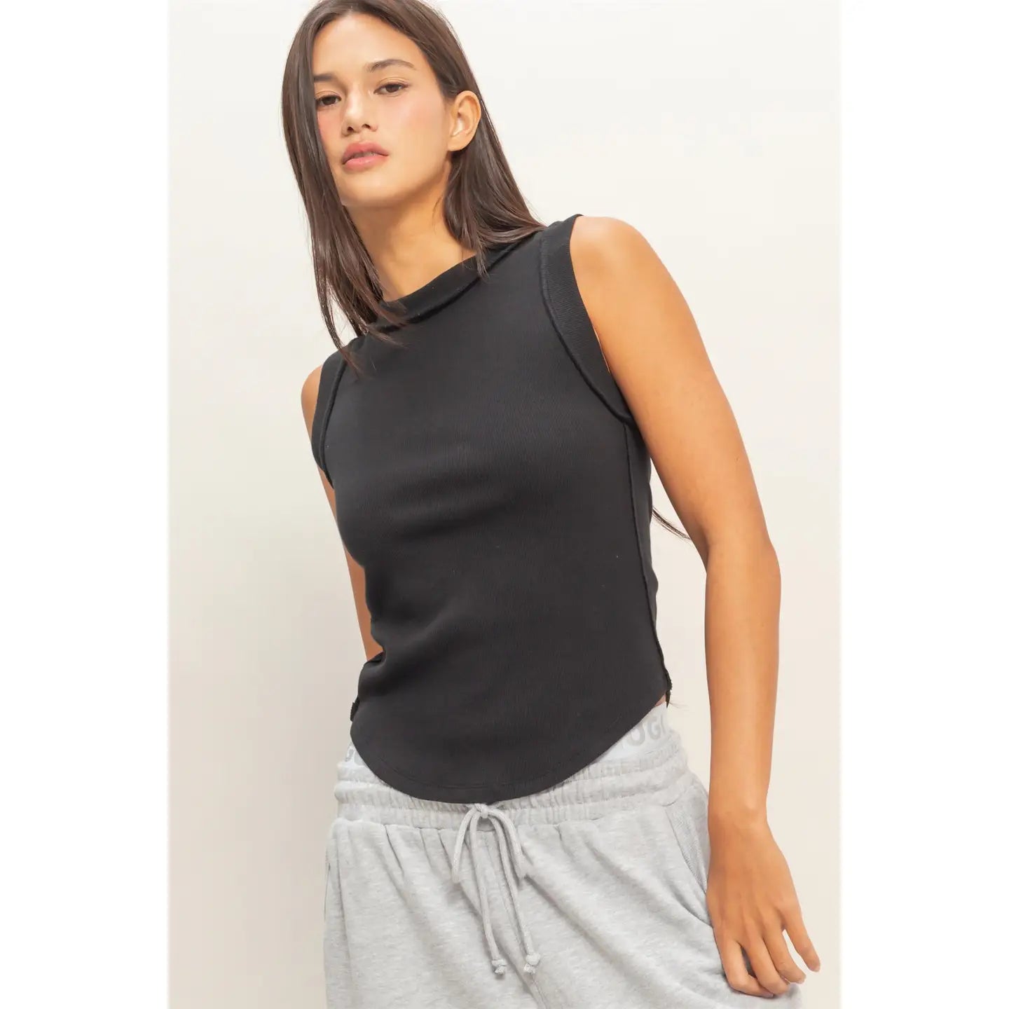 The Everyday High Neck Ribbed Tank