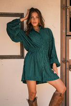 Load image into Gallery viewer, Textured Elastic Waist Long Sleeve Romper
