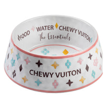 Load image into Gallery viewer, White Chewy Vuiton Dog Bowl
