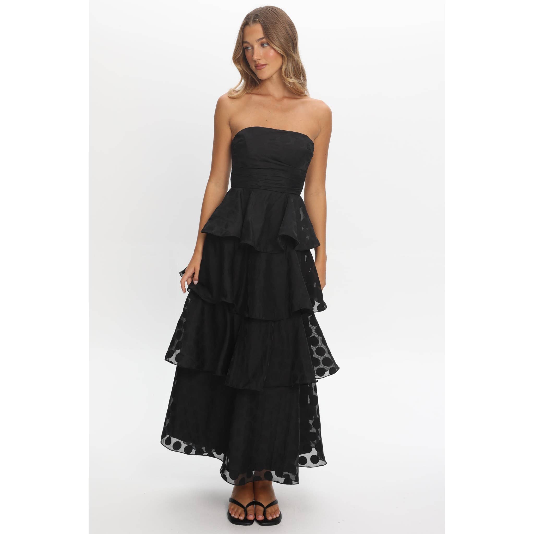 Strapless Tiered Maxi Dress