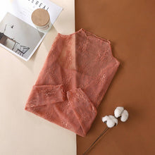 Load image into Gallery viewer, Semi Sheer Mesh Lace Shirt
