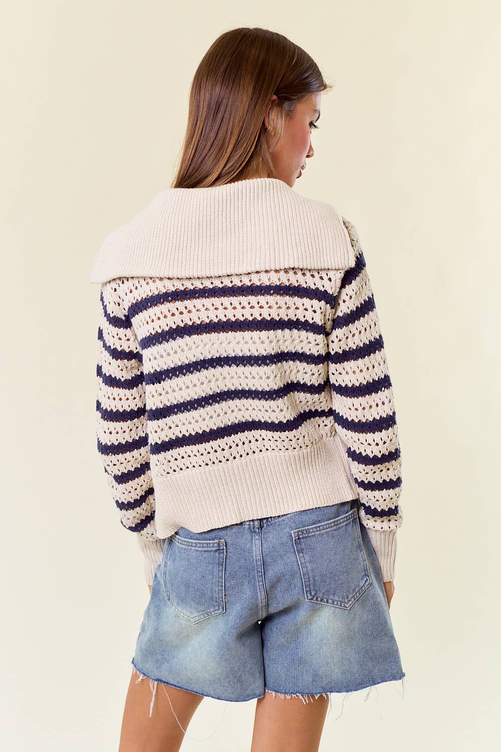 The Willow Pointelle Zip Cardigan