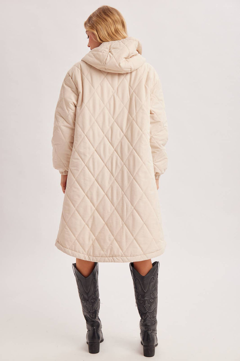 Longline Quilted Puffer Jacket