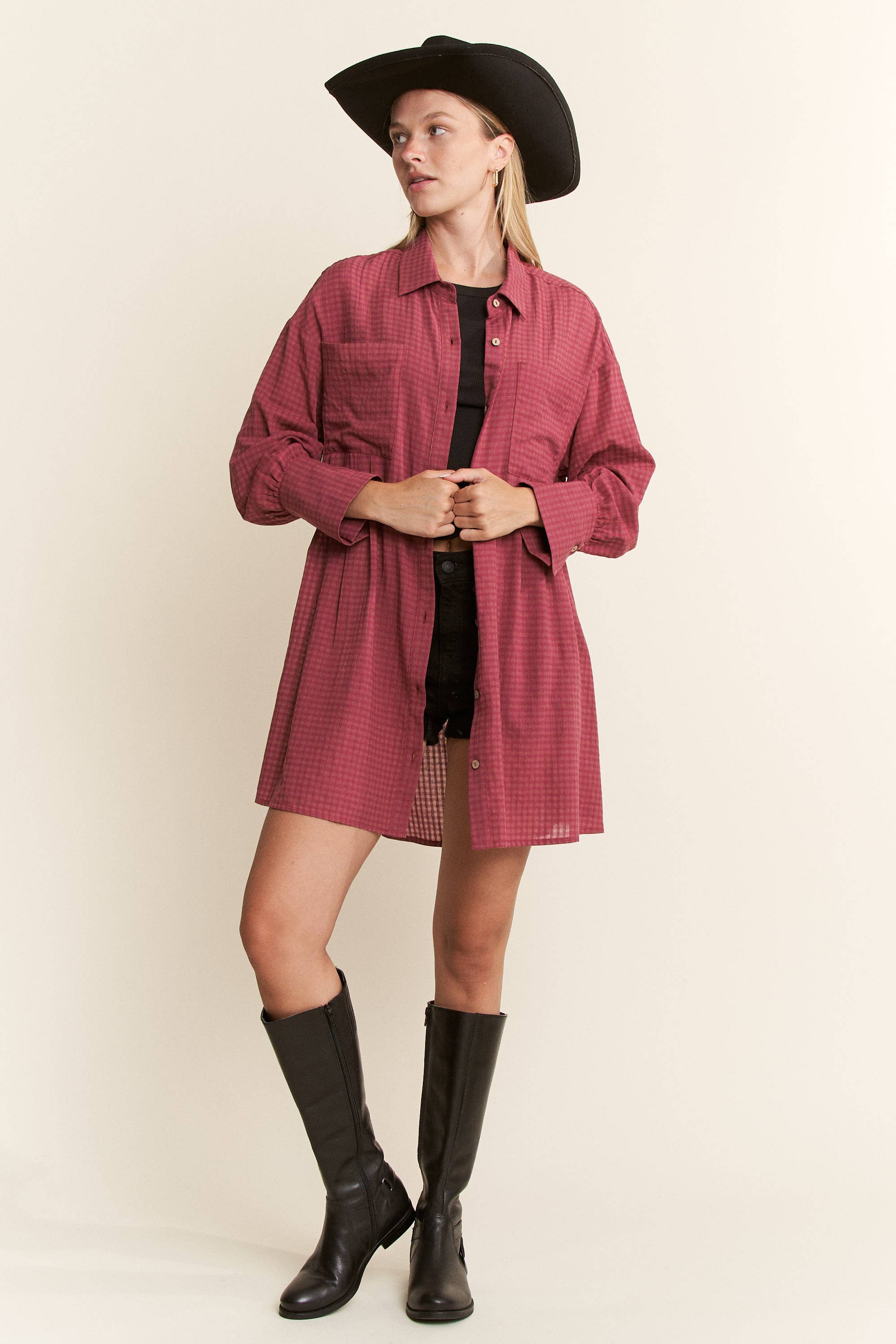 Harvest Check Oversized Shirt