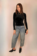 Carly Scrunch Velvet Top