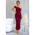 Bordeaux Evening Midi Dress