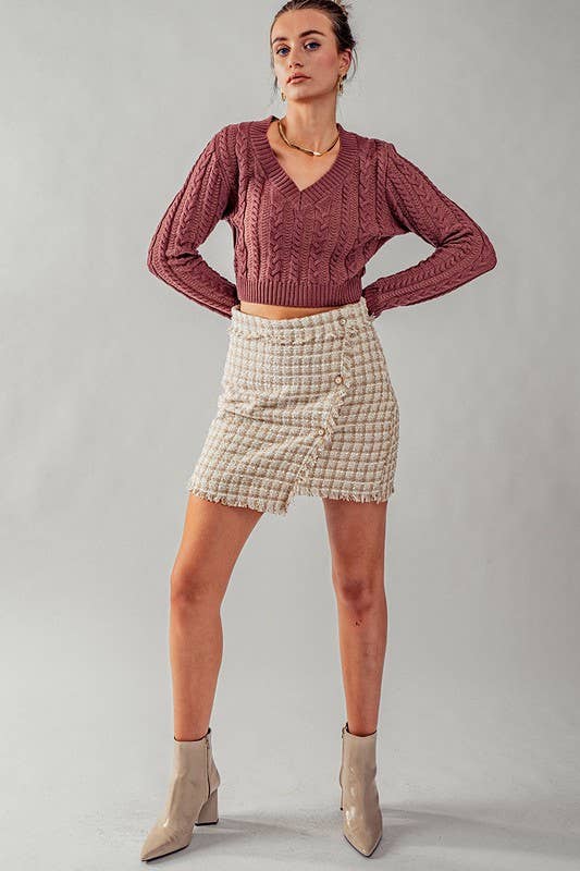 Tweed Wrap Skirt
