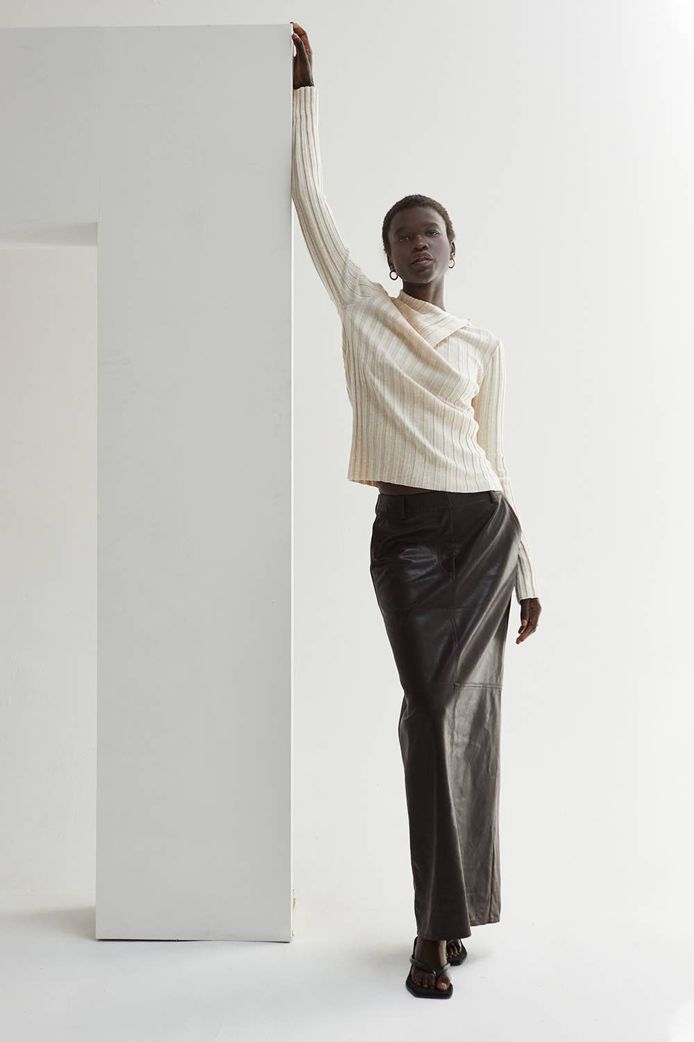 Raven Neck Flap Ribbed Sweater