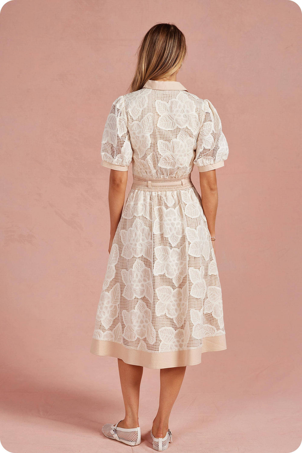 Bloom & Breeze Crochet Midi Dress