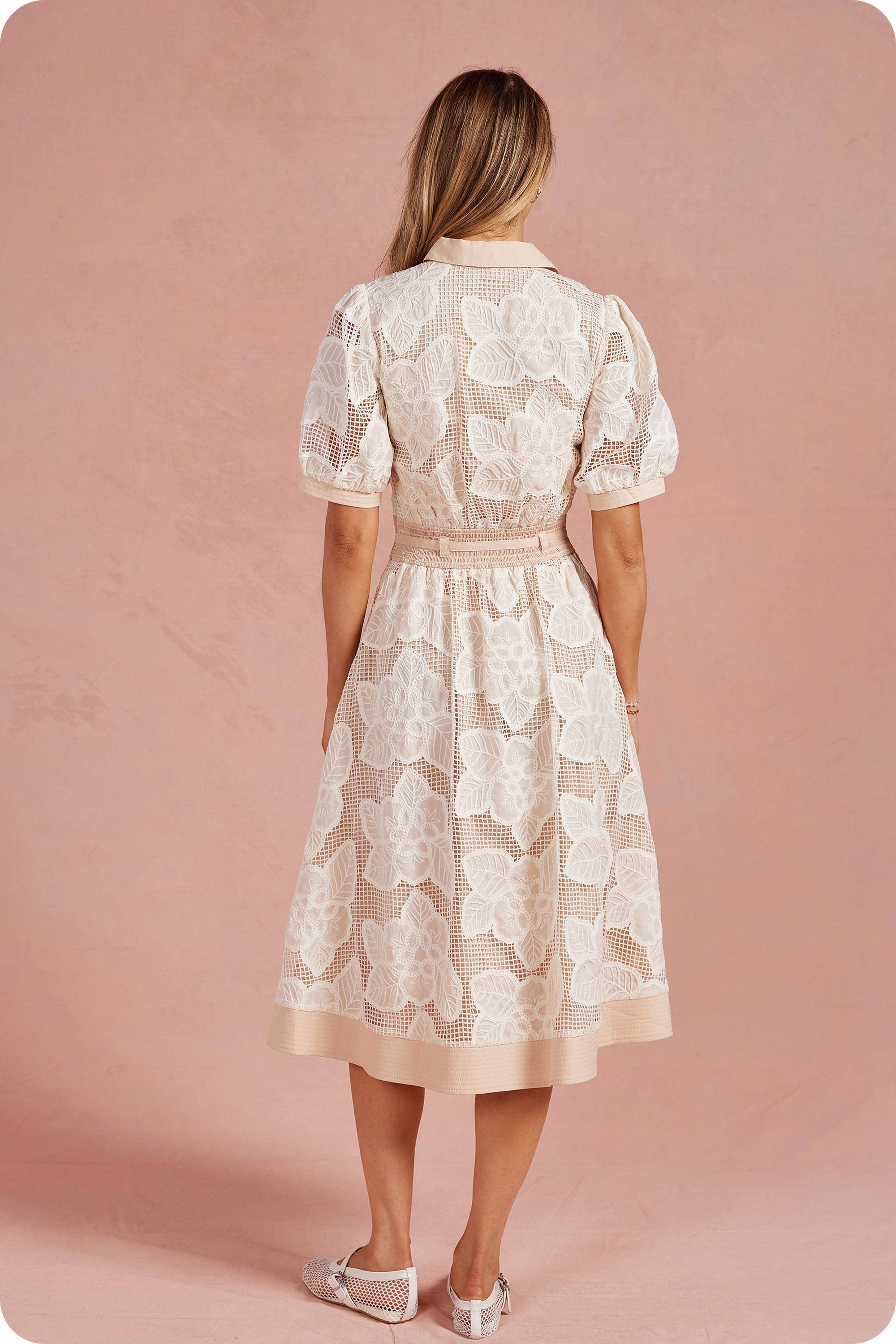 Bloom & Breeze Crochet Midi Dress