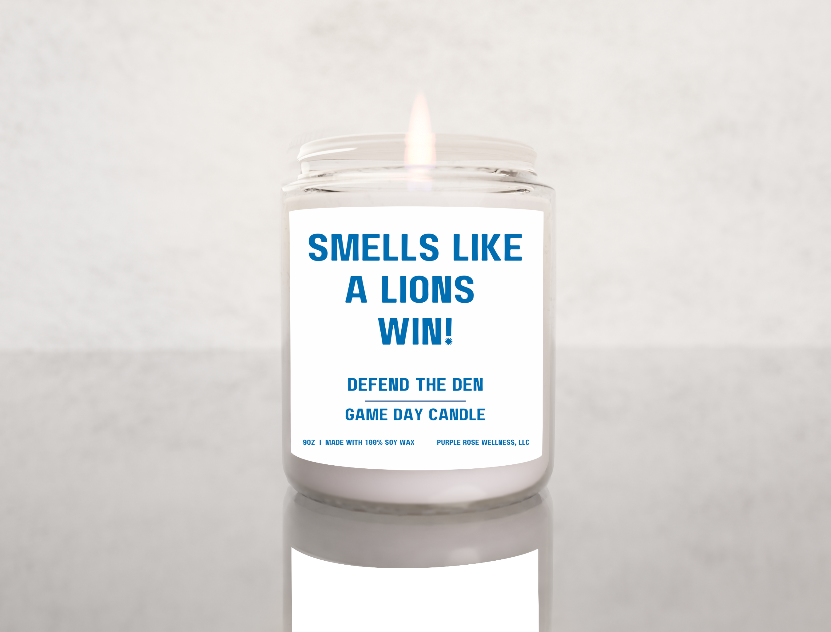 Detroit Football Candle
