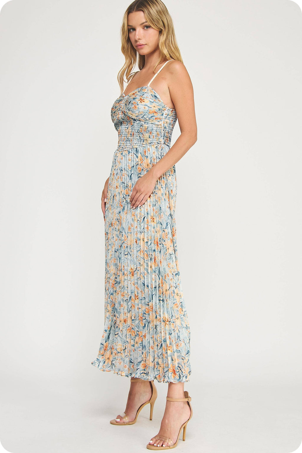 Garden Romance Pleated Midi Dress