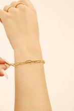 Load image into Gallery viewer, Stainless Steel Paperclip Chain Bracelet: Gold / 7&quot;
