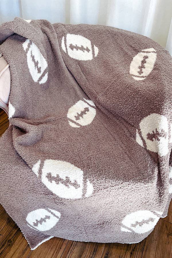 Grey Football Luxury Blanket