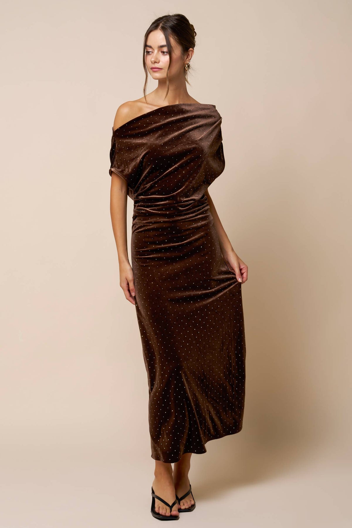 Midnight Sparkle Velvet Maxi Dress