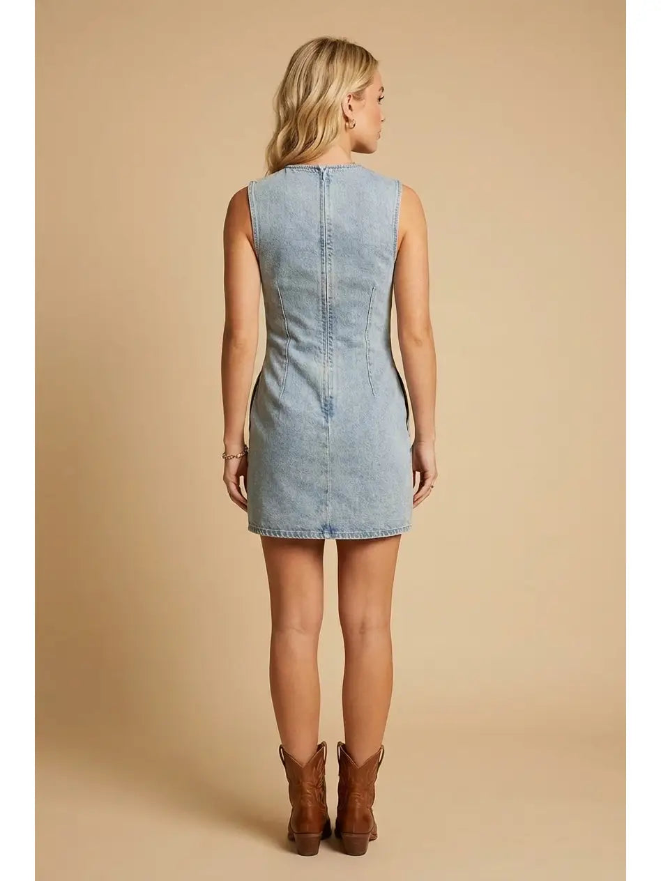The Rebel Ribbon Denim Mini