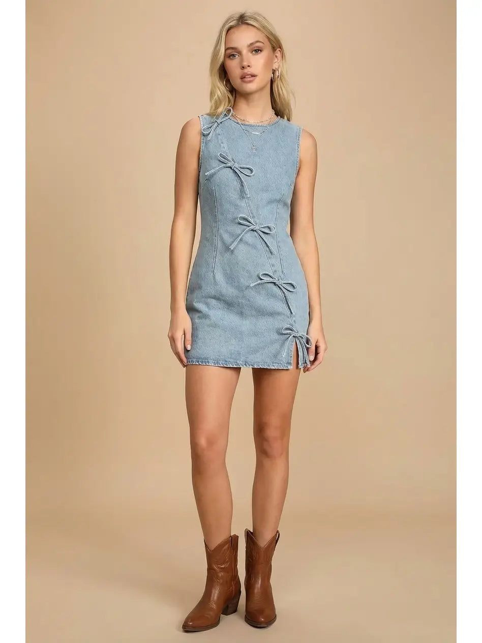 The Rebel Ribbon Denim Mini