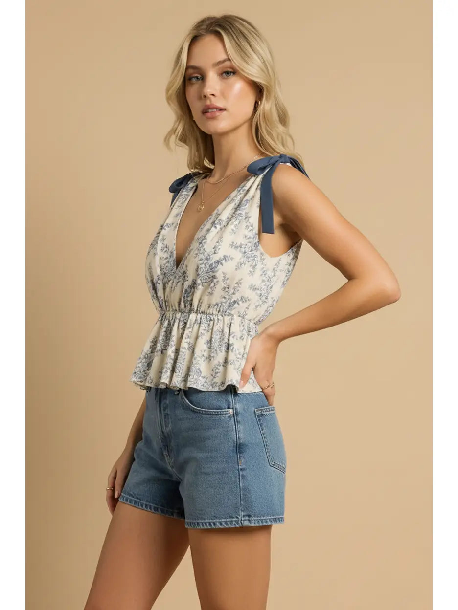 The Bluebell Breeze Peplum Top
