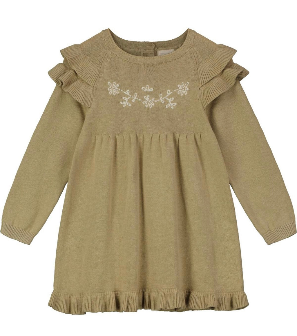 Floral Ruffle Sweater Dress