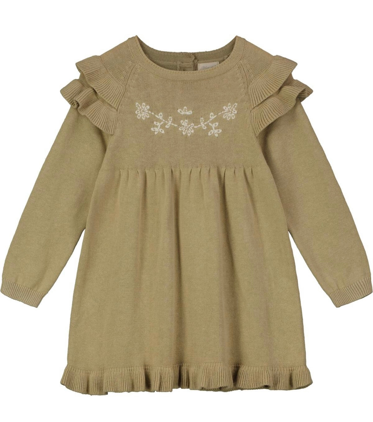 Floral Ruffle Sweater Dress