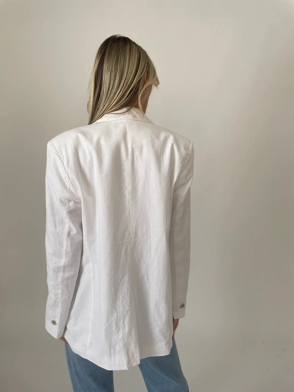 White Linen Blazer