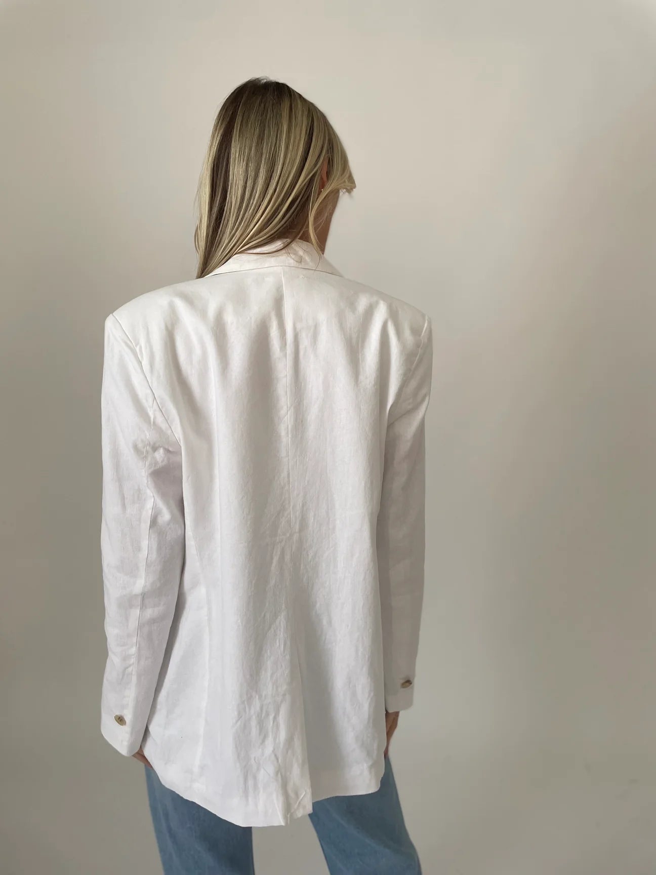 White Linen Blazer