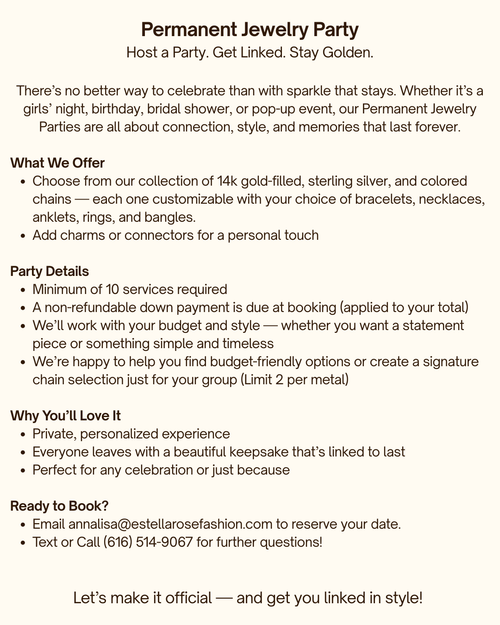 Book A Permanent Jewelry Party