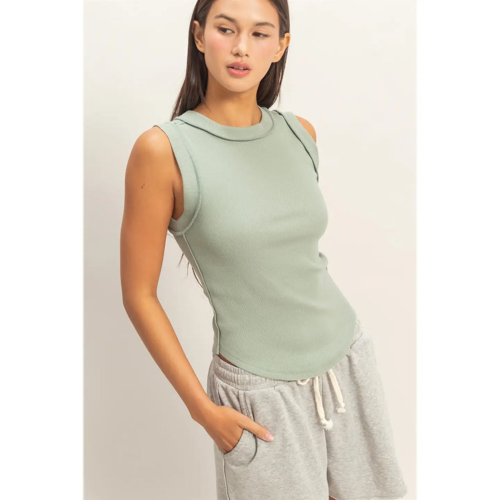 The Everyday High Neck Ribbed Tank