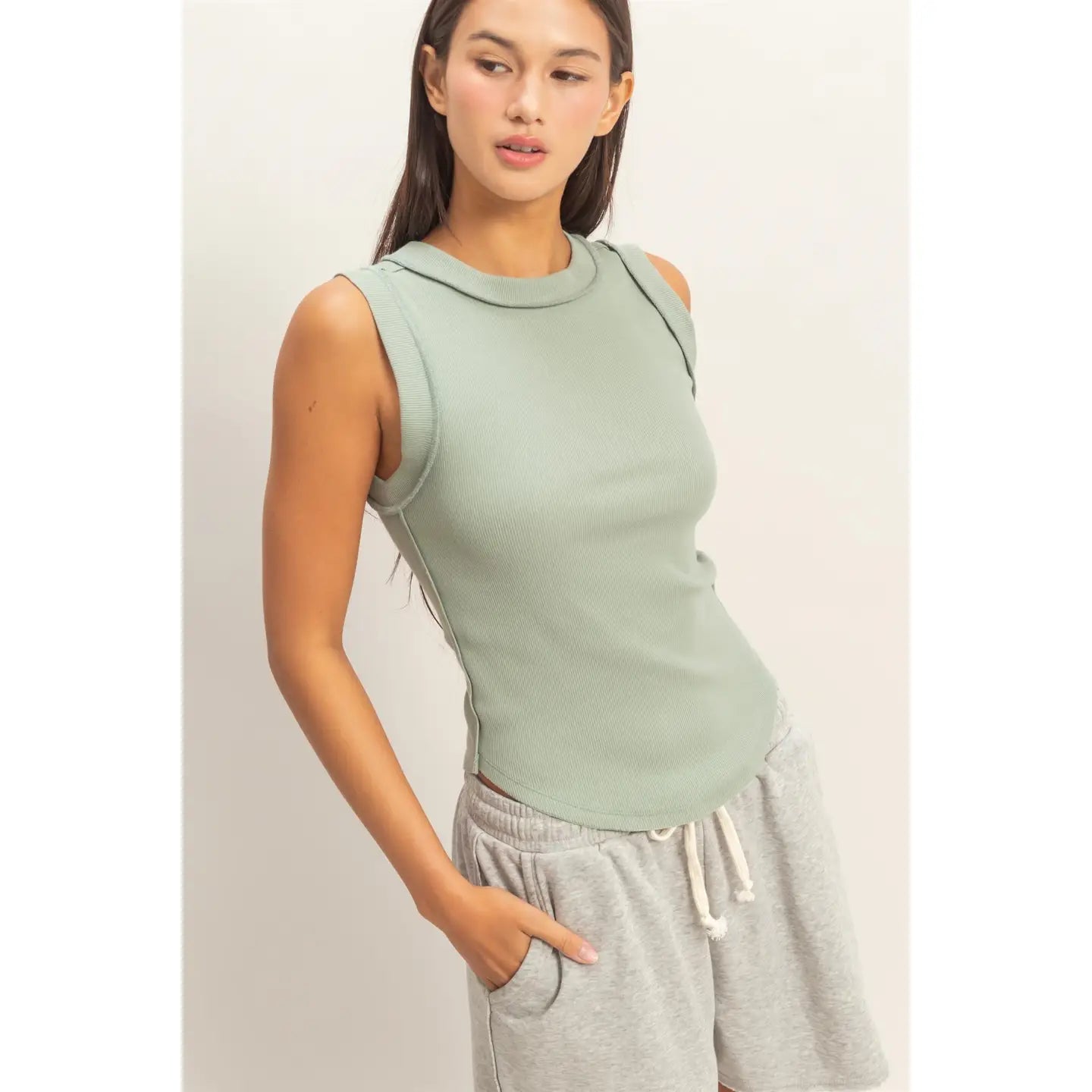 The Everyday High Neck Ribbed Tank