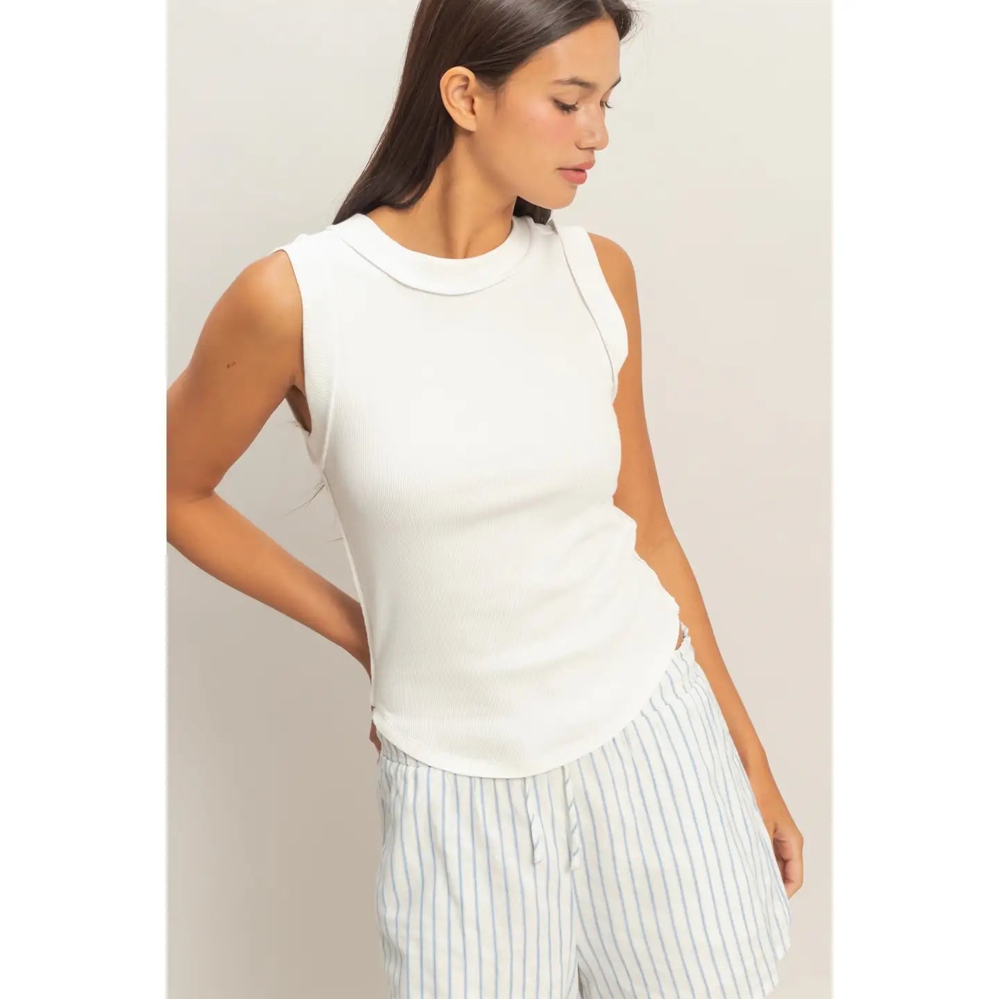 The Everyday High Neck Ribbed Tank