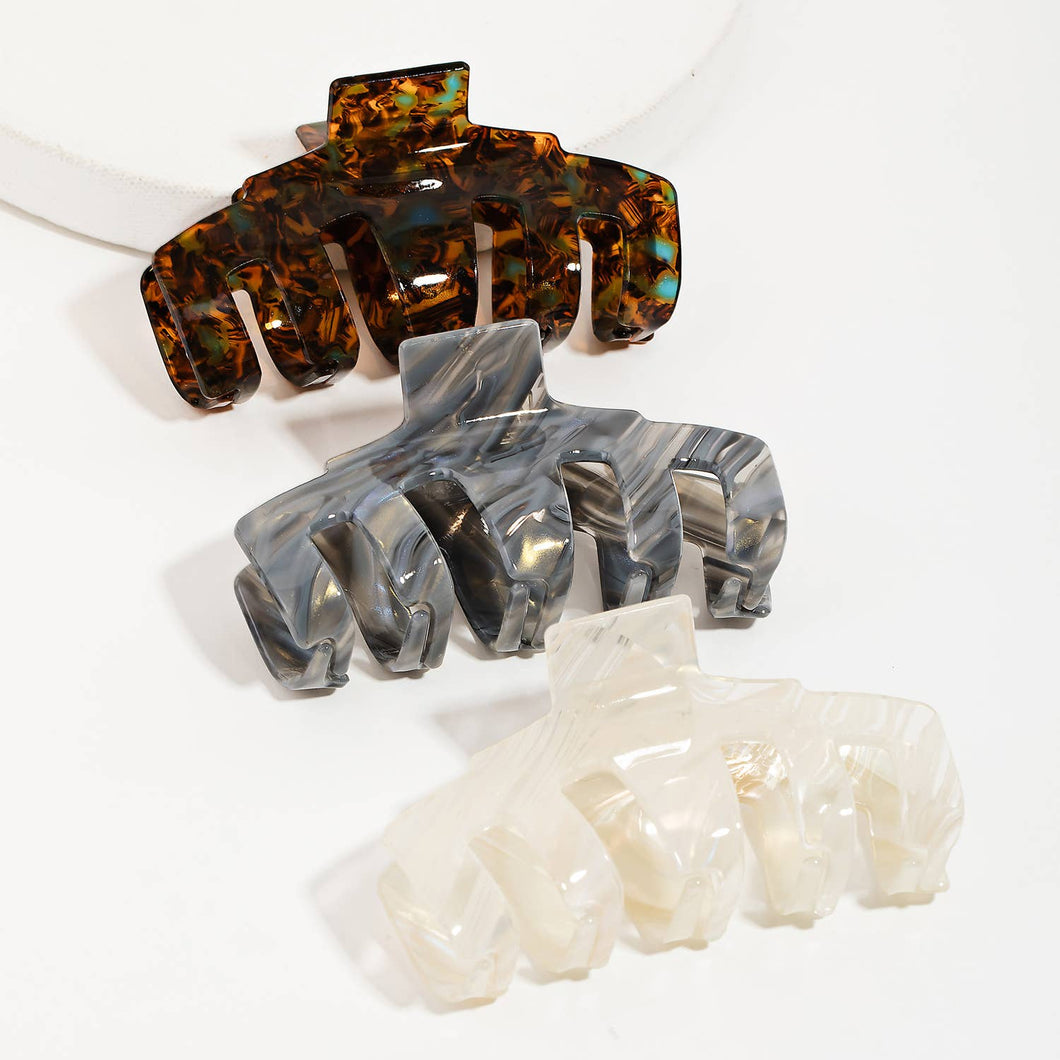 Three Piece Acetate Jaw Hair Clip Set