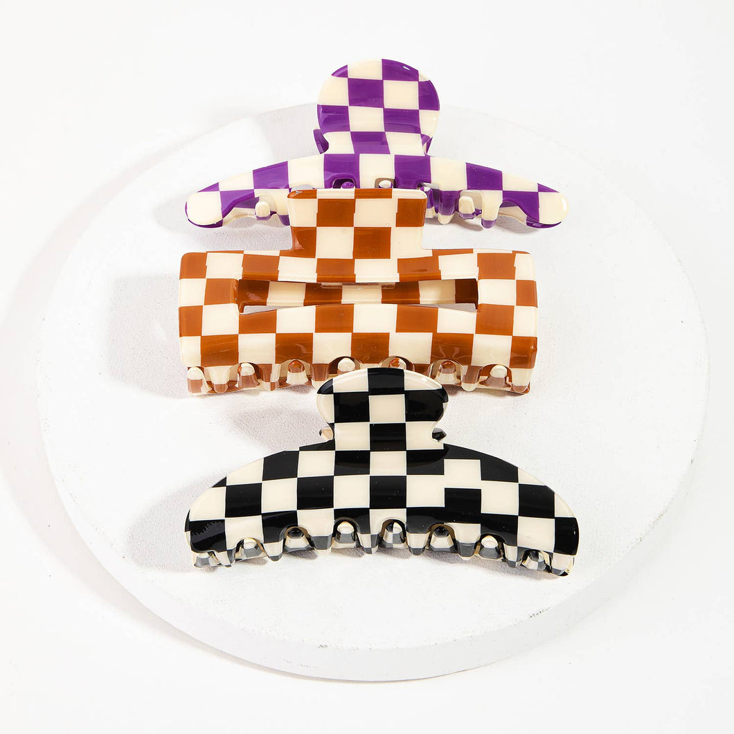 Checkered Pattern Hair Clip
