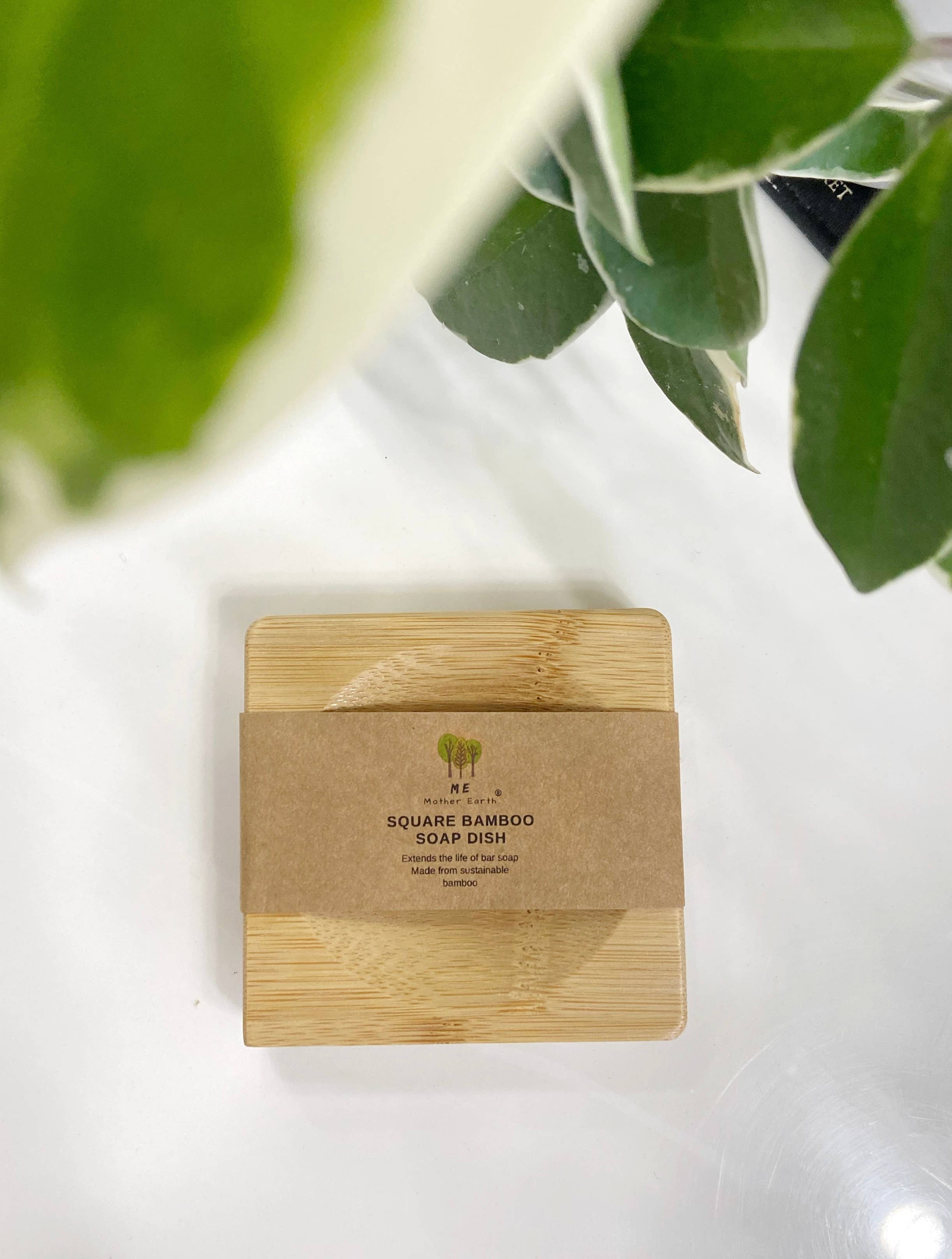 Square Bamboo Soap Dish