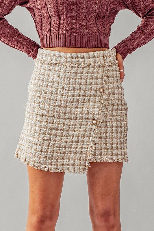 Tweed Wrap Skirt