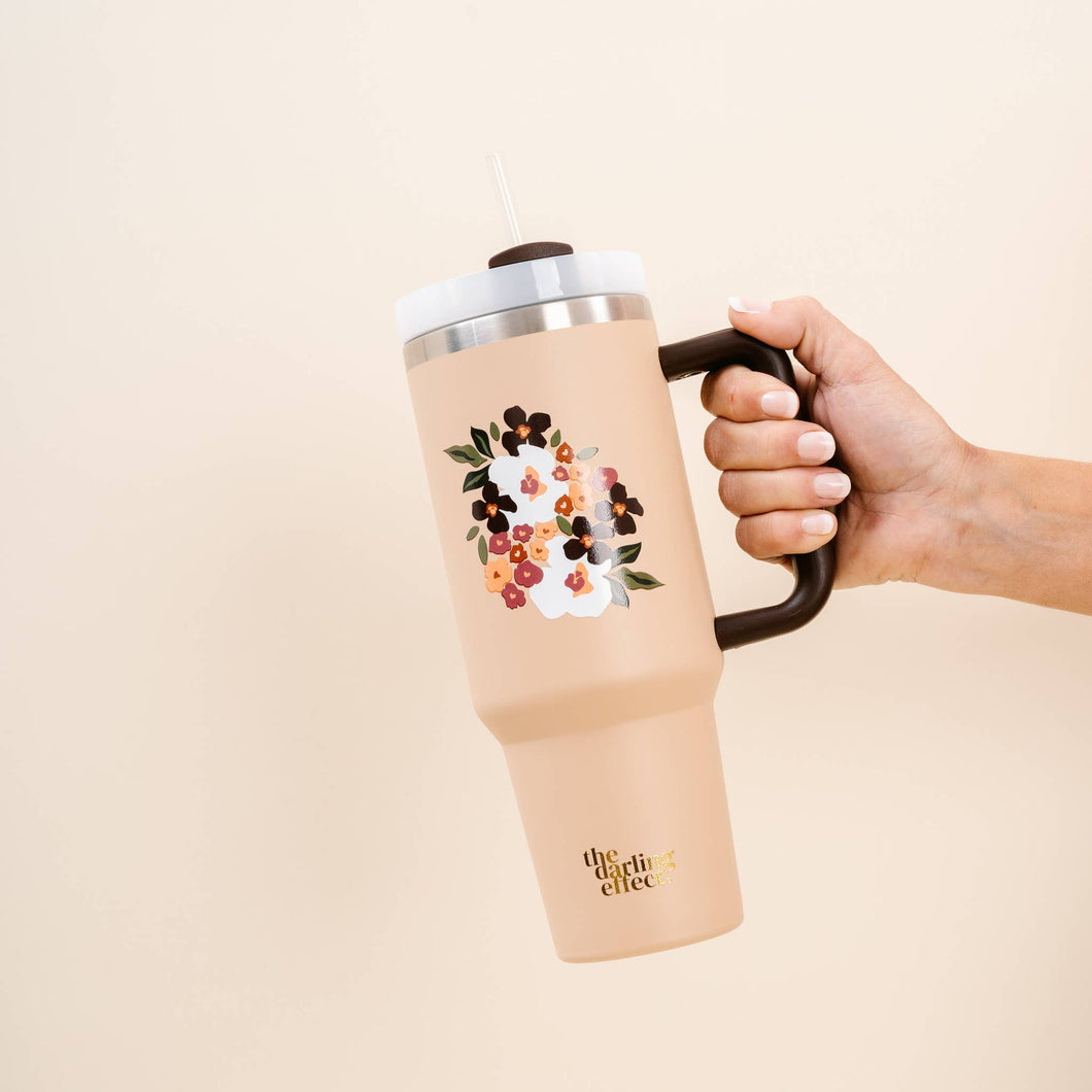 40oz Take Me Everywhere Tumbler- Bloom Mocha